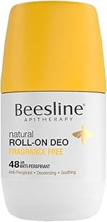 Beeesline Roll-On Deodorant - Sensitive Skin Safe, Fragrance-Free, 48H Natural Protection with Alum Crystal, 50ml