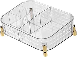DEKD Cosmetic Organizer Tray, Plastic Modern Stylish Skincare Organizer Multipurpose for Jewelry for Skincare (Transparent)