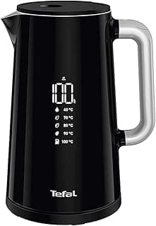 TEFAL Kettle | Smartin'Light 1.5L Digital Electric Kettle Black | 2500-3000 W | 5 Temperature Selection | 30 Min Keep Warm | Auto Off | 2 Years Warranty | KO853840