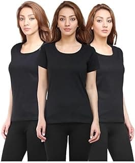RSO Outfits Women's Round Neck Cotton half sleeve T shirts Combo Pack of 3