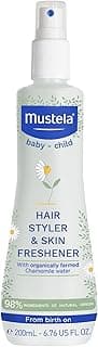 Mustela Baby Hair Styler & Skin Freshener - with Natural Avocado & Chamomile Water - Vegan & Hypoallergenic - 6.76 fl. oz.