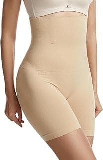 Goodern Goodern High Waist Shapewear Shorts,Womens Seamless Shaping Boyshorts Panties Waist Trainer Corset Butt Lift Thigh Slimmer Hip Shaper Briefs Body Shaping Boxers Tummy Control Gym Yoga Shorts-Beige M/L
