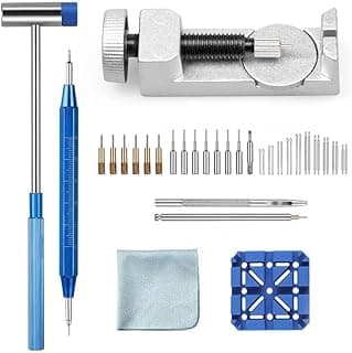 KATGROCHIR Watch Repair Kit, 41 PCS Watch Tool Set, Tool Kit for Watch Battery Replacement/Back Remover/Spring Bar/Watch Band Link Pin Adjustment