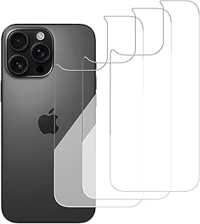 Glass Back Screen Protector for iPhone 16 Pro Max, 3 Pack HD Tempered Glass with 9H Hardness, Scratch Resistant, Supports Magnetic Charging, Ultra Thin 2.5D Rounded Edges (6.9 In,Transparent)