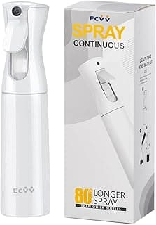 ECVV ECVV Continuous Spray Bottle Plastic Empty Hair Mist Sprayer Ultra Fine Water Mister for Hairstyling Cleaning Salons Plants Pet Care (300ml, White)