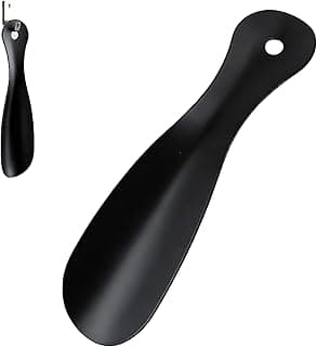 GoodTool Portable Shoe Horn, Shoe Donning Aid, Boot Horn, Metal Shoe Horns, Shoe Accessory, Shoehorn, Suitable for Donning And Removing Tight Shoes, Loafers, And Boots (Black)