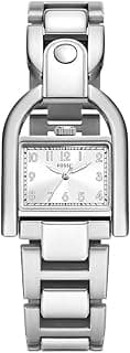 Fossil Harwell Watch for Women, Quartz Movement with Stainless Steel or Leather Strap, Silver Tone and White, 28mm, Modern
