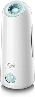 BLACK+DECKER Ultrasonic Air Humidifier, 25W, Large 5L Capacity, Covers 430 sqft, Adjustable Mist, Auto Shutoff, Water Level Indicator, Aroma Tray for Oils - White/Green - HM5000-B5