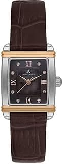 Daniel Klein Women's Leather | Alloy Case | Analog | Square Emboss Dial | Japanese Quartz | Premium | 30 Meters Water Resistant