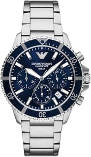 Emporio Armani World Explorer Dive-Inspired Men's Watch with Stainless Steel, Silicone or Leather Band