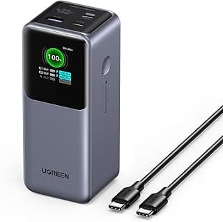 UGREEN Nexode Power Bank 20000mAh 130W PD Fast Charging, 2 USB-C and 1 USB-A Portable Charger, Smart Digital Display Battery Pack for Laptop MacBook, iPad Pro, iPhone 17 Series, Galaxy S26U, etc