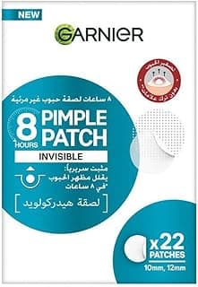 Garnier SkinActive Invisible Pimple Patch for Zits Cover, Fast Clear 8 Hours, Spot Stickers for face, (22 Patches), Invisible Under Makeup, with Hydrocolloid, in 2 sizes, made in Korea