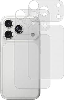 Back Protector for iPhone 17 Pro Max, Flexible PET Camera Plateau Protector Film, Scratch Resistant, Semitransparent Matte Finish, Anti-Fingerprint, 2+2 Pack for Back and Camera Lens Protection