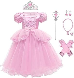 Dress Girls Party Cosplay Girl Clothing Long Princess Costume Birthday Princess Dress Kids Costume Pink Costume With Accessory Set For 3-12 Years