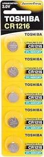 TOSHIBA Toshiba CR1216 3V Lithium Coin Cell Battery Pack of 5 batteries Expiry date Nov.2024