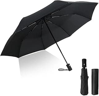 MarlaMall Travel Umbrella, 8Ribs Windproof Anti-UV Auto Open & Close Compact Umbrella, Portable Backpack Folding Umbrella for Rain&Sun, Men and Women