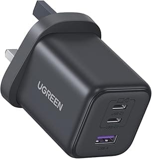 UGREEN Type C Charger 45W, 3-Port (USB-C+USB-A) GaN USB-C Fast Charging Adapter USB Charge Wall Plug Compatible with Galaxy S26+, S26, S25 Ultra, S24, iPhone 17 Pro Max, iPad Air