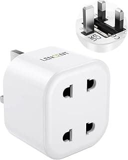 LENCENT LENCENT UK 2 Pin to 3 Pin 10A Fuse Adaptor Plug, Electric Shaver Razor Adaptor Toothbrush Plug for Epilators Bathroom- White, 1 Pack