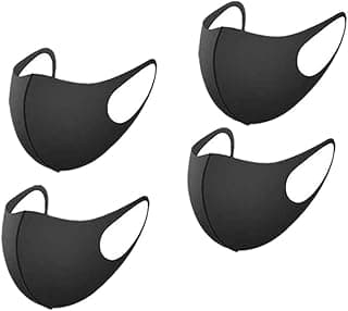 Baeskii Reusable Face Mask for Cycling Camping Travel Sport (Black)- Pack of 4