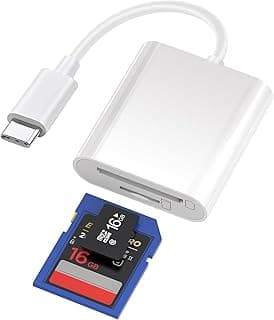 T Tersely (2 in 1) USB-C Micro SD/SD Memory Card Reader Type C Adapter for iPhone 16 Pro/Max, for MacBook Pro Air 2022-2016, M1 M2 Mac/iPad Pro Air/Surface, for Samsung S23/S22/S21/Ultra/Plus, More