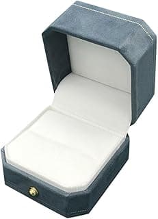 Jewelry Storage Box,Earrings Ring Display Case Single Slot Velvet Packaging Box for Engagement Proposal(Color 1)