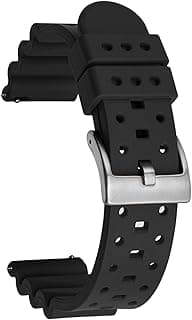Niziruoup Watch Band Quick Release Fluororubber Strap for Dive Watch, Matte Stainless Steel Buckle, Soft Durable Ventilated Universal FKM Rubber Watch Strap Replacement Band 18mm 20mm 22mm 24mm