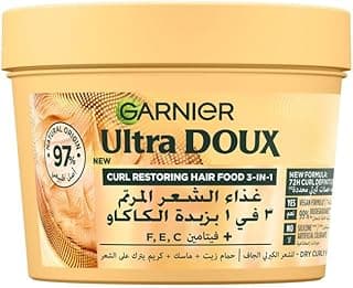 Garnier Ultra Doux Hair Food Curls Restoring Cocoa Butter 3-in-1 Hair Mask for Dry Curly Hair 390ML