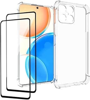 Clear Case for Honor X8 4G, [Airbag Protection] Ultra-thin HD Clear, Soft TPU Case with [2-Pack] Tempered Glass Screen Protector for Honor X8 4G