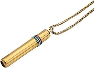 THE WHITE SHOP THE WHITE SHOP 528 hz Breathing Necklace, 528 hz Whistle Breathing Necklace for Meditation Tuning Tools, Mindful Calming Stress Relief for Women, Men (Gold)