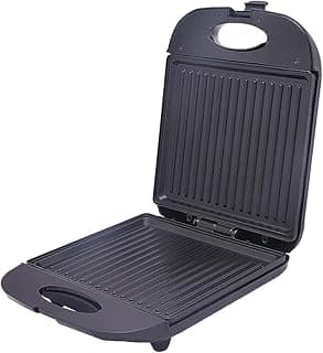 ALSAIF 1400W Electric Sandwich Maker With Grill Plate, Large Size, Stainless Steel, Easy Clean With Non-Stick & Removable Plates, Black, E05329 2 Years warranty