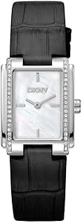 DKNY DK1L122L0015 Leather Wrist Watch for Women, 23 mm Case Size, Black