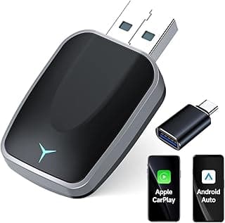 Wireless CarPlay Adapter,CarPlay Adapter for iPhone,Convert Wired to Wireless Apple CarPlay Adapter, Low Latency CarPlay Adapter,for apple car play wireless adapter, USB-A & USB-C Compatible