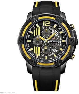 WATCH - MEGIRs Military Sport Quartz Watches Men Тоρ Brand Luxury Army Chronograph Wrist Watch Man Relogiosss Relojses 2097 Yellow