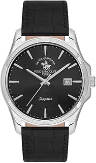 Santa barbara polo & racquet club Noble Men's Watch | Stainless Steel Band with Steel Case | Analog | Round Dial | Sapphire Glass | Japanese Quartz | Water Resistance 50 Meters