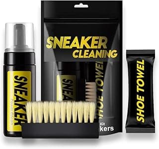 NALACAL Shoe Cleaner Kit, Shoe Cleaner Kit for Sneaker, Water-Free Foam Sneaker Cleaner 5.3Oz with Shoe Brush and Microfiber Clothing Towel, Premium Sneaker Cleaning Travel Kit Work on Most Shoes