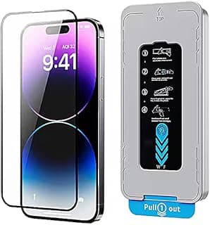 Auto-Install Tempered Glass Screen Protector for Iphone 15/16 Series, Bubble-Free, Scratch Resistant, Anti-Fingerprint. (IPhone 15 Plus/16 Plus)