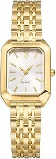 KASTWAVE Women's Bracelet Square Watches – Gold Silver Stainless Steel Strap Analog Quartz Elegant Wrist Watches