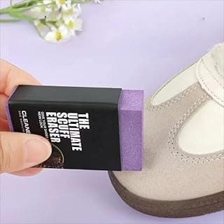 TPR Suede Brush and Eraser, Professional Two-Sided Shoe Cleaning Block for Stain Removal on Suede, Nubuck, Leather Boots & Sneakers (Purple)