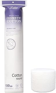 SKY-TOUCH 100% cotton makeup remover pads, 150 pieces of soft round cotton pads. Suitable for sensitive skin, gentle makeup removal, pure cotton round makeup remover pads, soft and durable, 5.8*5.8cm