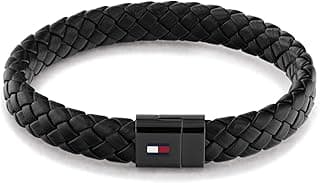 Tommy Hilfiger Men's Jewelry Round Braided Leather Bracelet