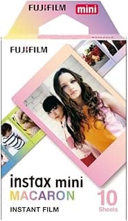 instax mini instant film, Macaron border, 10 shot pack, suitable for all instax mini cameras and printers