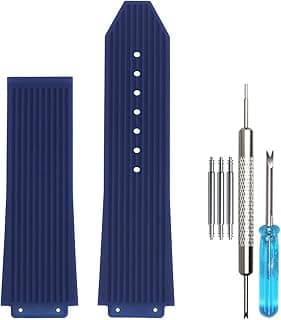 WRISTARMOR 25mm Rubber Replacement Band Compatible with Hublot Big Bang Watch Strap Sports Waterproof Bracelet