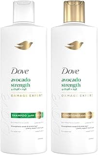 DOVE Shampoo, avocado strength, strengthens weak & brittle hair*, 400ml + Conditioner, 320ml