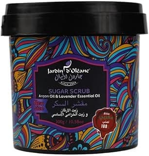 Jardin Oleane Sugar Body Scrub with Argan Oil and Lavender Oil, Exfoliating & Moisturizing, Natural Ingredients, 300g