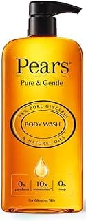 Pears Pure & Gentle Natural Oils Body Wash Gently Cleanses Skin, 500ml | Soap-Free pH Balanced Formula With 10X Moisturization | For Healthy & Glowing Skin With A Refreshing Fragrance After Shower