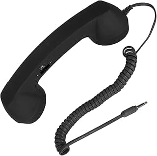 TOPINCN Retro Radiation Proof Cell Phone Handset with USB C for Smartphone, HD Audio Receiver for Mobile, ABS Material (Black)