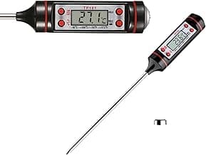 ToolHouse Electronic Food Thermometer, Digital Stainless Cooking Thermometer with Instant Read, Backlight, Long Probe, LCD Screen, Anti-Corrosion, for Food, Meat, Grill, BBQ, Milk