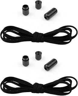 No Tie Shoe Laces 2-Pair Elastic Laces with Metal Buckles for Sneakers Casual Shoes