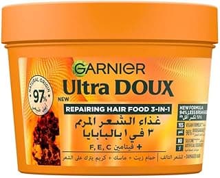Garnier Ultra Doux Repairing Papaya 3-In-1 Hair Food For Damaged Hair 390Ml