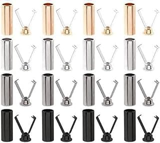 beiqilian 40 Set 4 color Shoelace Tips Alloy Shoelace Head and Cords End Metal Aglet Replacement Tips for DIY Repairing and Design Making, Multicolor, Black, Silver, Gold, Gun Black, Black, Silver, Gold, Gun